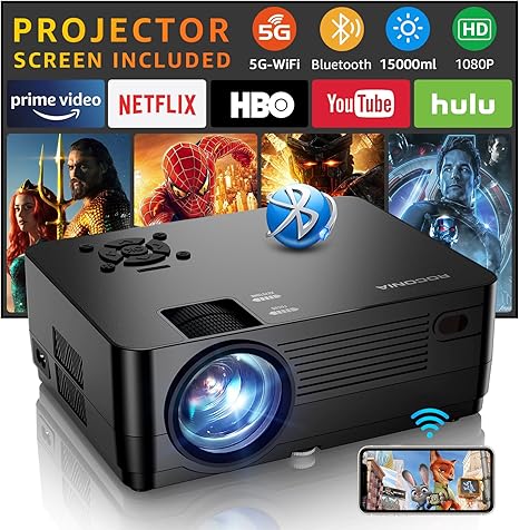 Panseba QK06 Native 1080P Projector with 5G & Tripod